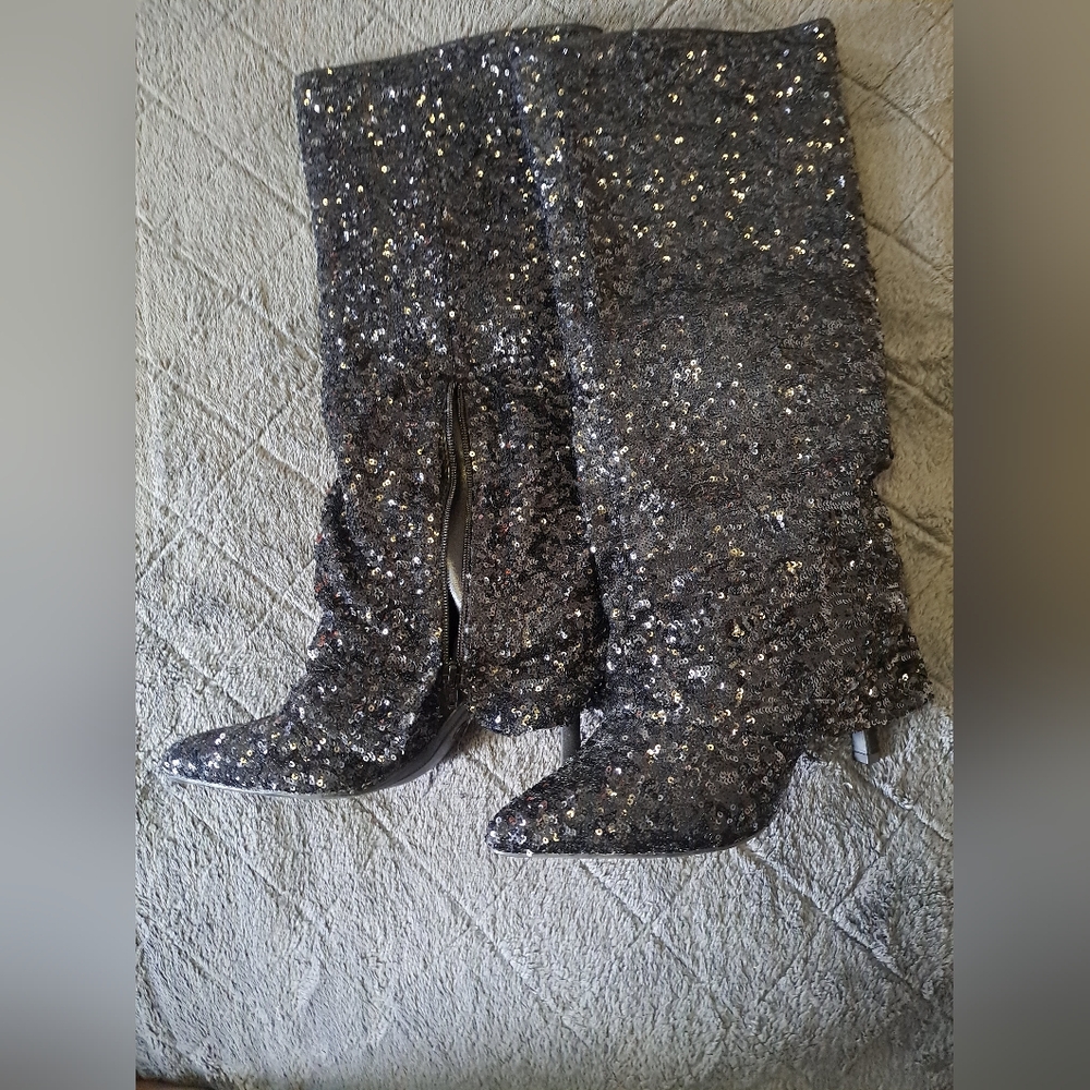 A New Day Womens Bedazzled Black Boots